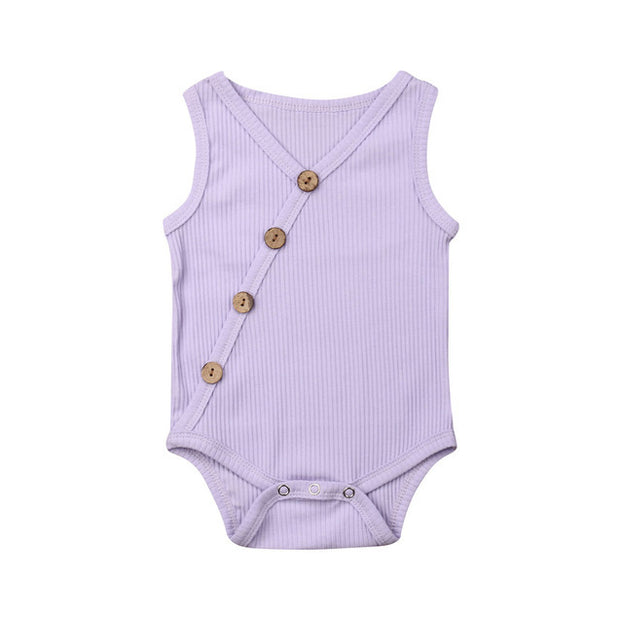 Newborn Baby Solid Bodysuit Kids Clothes Boys Girl Jumpsuit