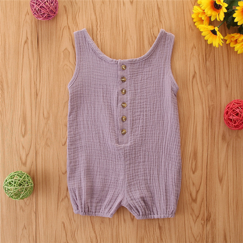 Baby Romper Katoen – Unisex Jumpsuit – Korte Mouw – 0-24 Maanden