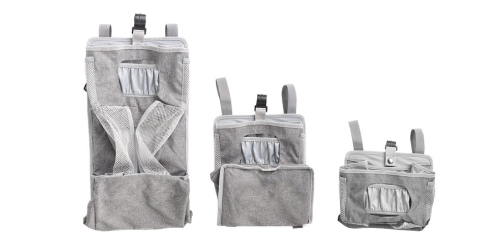 Ophangbare Luiertas voor Babybed – Grote Opbergtas van Oxford met Stevige PP-plaat & Mesh Vakken