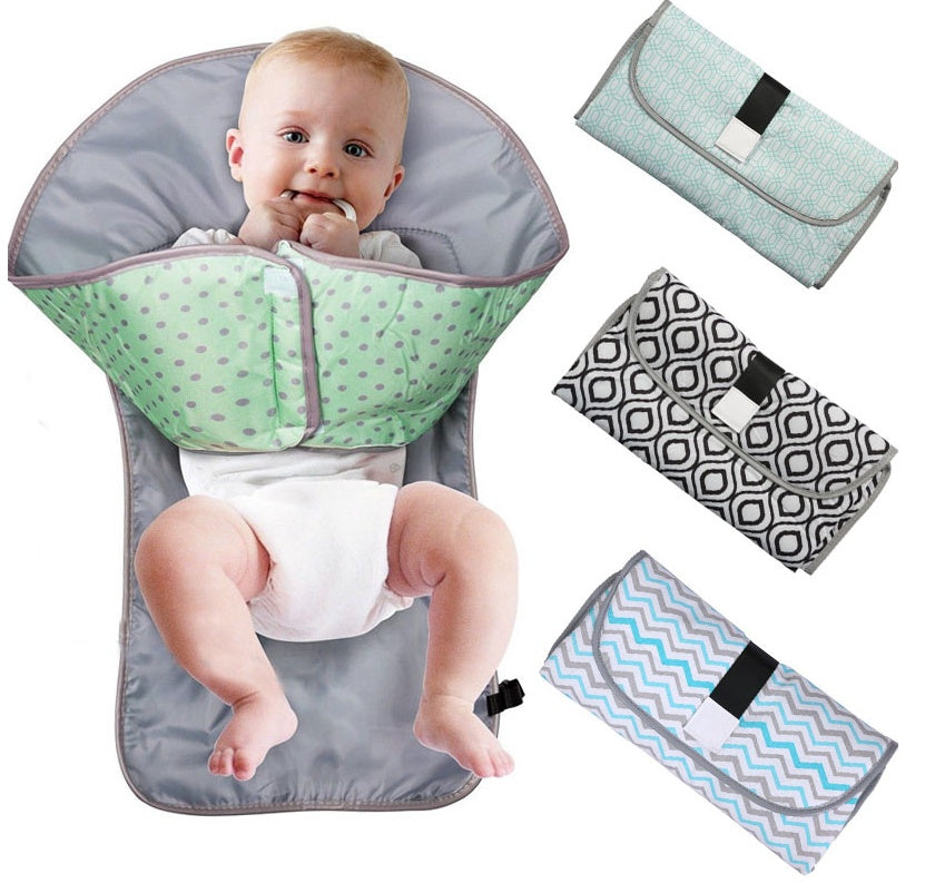 Opvouwbaar Baby Verschoonmatje – Waterdicht & Draagbaar – Met Opbergvakken voor Luiers & Doekjes