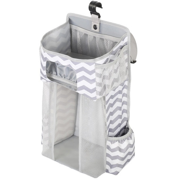 Ophangbare Luiertas voor Babybed – Grote Opbergtas van Oxford met Stevige PP-plaat & Mesh Vakken