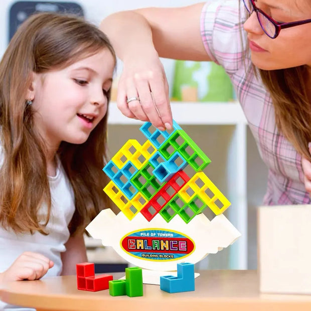 Balanceer- en Stapelspel – Houten Torenblokken voor Kinderen en Volwassenen | Educatief Familiespel voor Jongens en Meisjes