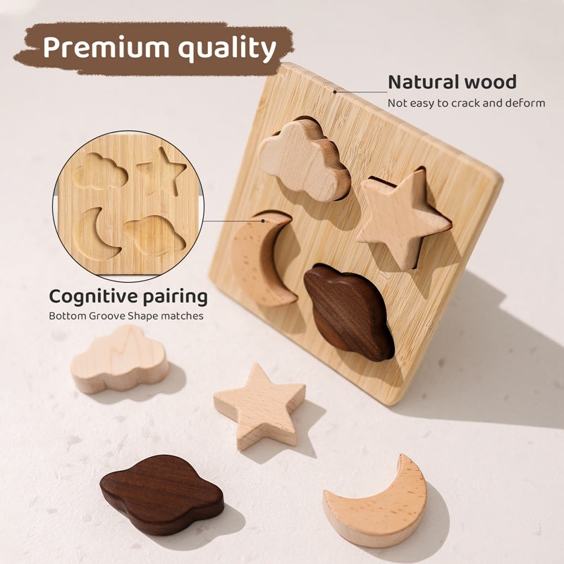 Houten Planetenset Bouwblok Puzzel – Educatief Speelgoed voor Kinderen