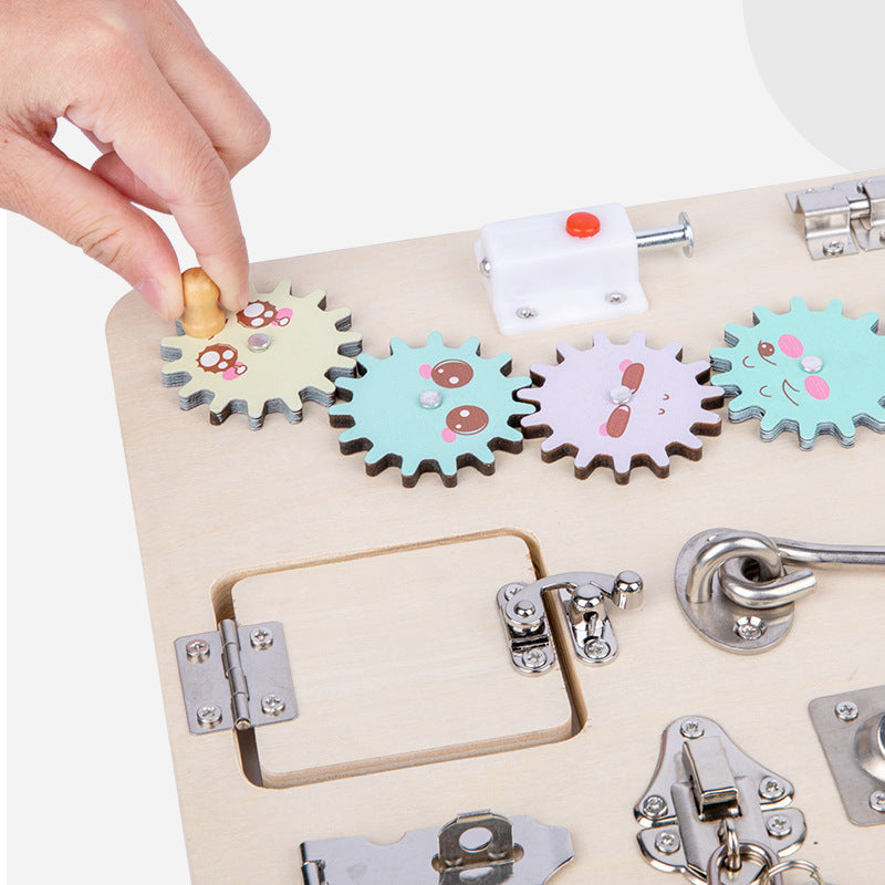 Houten Educatieve Kleurenkubus – Montessori Busy Board Speelgoed voor Kinderen