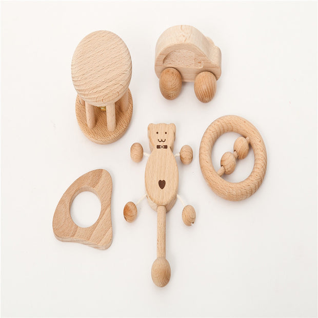 Baby Cartoon Intelligence Development Wooden Toy Set – Natuurlijk Houten Educatief Speelgoed