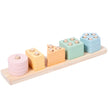 Montessori Houten Vormenstoof – Vijfdelige Kolomvorm Sorteer Set