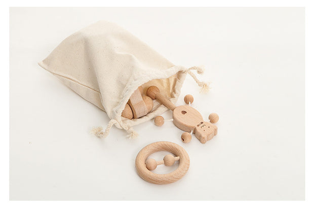 Baby Cartoon Intelligence Development Wooden Toy Set – Natuurlijk Houten Educatief Speelgoed