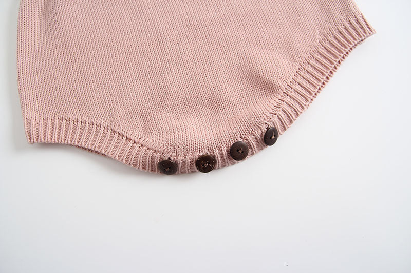 Geborduurde Baby Romper – Driehoek Jumpsuit voor Meisjes