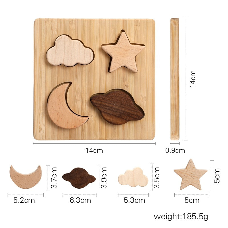 Houten Planetenset Bouwblok Puzzel – Educatief Speelgoed voor Kinderen
