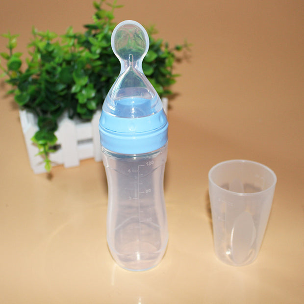 Baby Lepelfles Voedingsfles – Zachte Silicone Lepel voor Babyvoeding