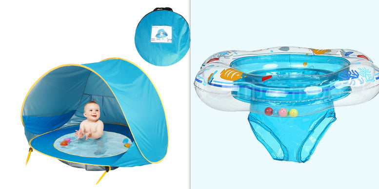 Opvouwbare Baby Strandtent met Mini Zwembad – UV50+ Bescherming – Voor 1-2 Kinderen – Inclusief Draagtas & Haringen