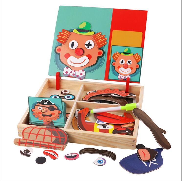 Montessori Magnetische Fun Puzzel – Educatief Houten Spel voor Kinderen