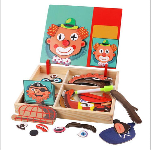Montessori Magnetische Fun Puzzel – Educatief Houten Spel voor Kinderen