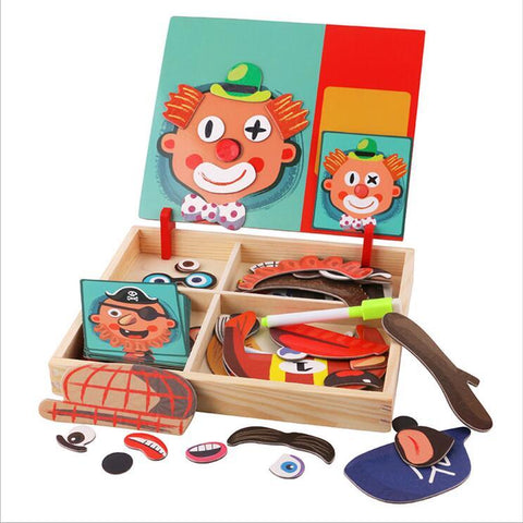 Montessori Magnetische Fun Puzzel – Educatief Houten Spel voor Kinderen