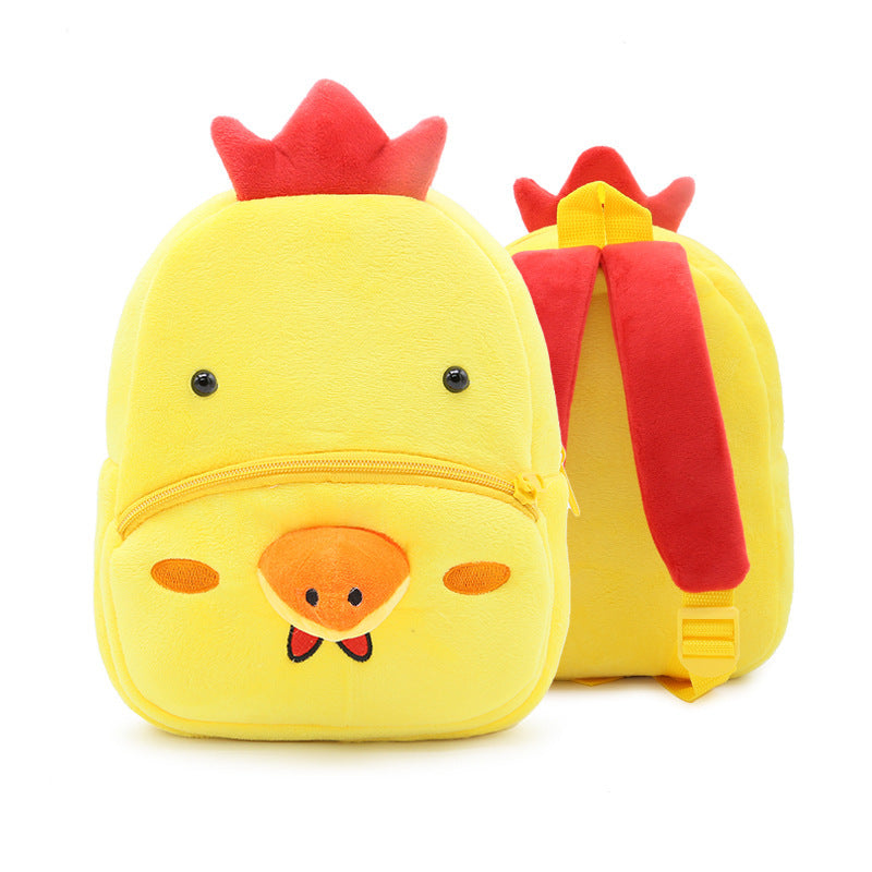 Schattige knuffelrugzak voor peuters – Cartoon dieren schoolrugzak | Licht & ademend, 26×24×10 cm