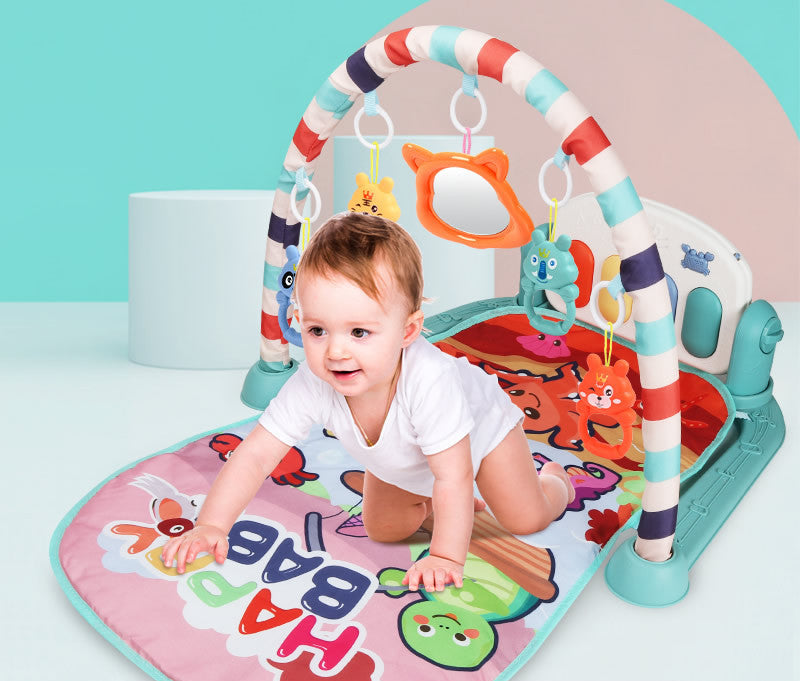 Baby Speelmat met Piano en Trappende Voetjes – Fitness Speelboog voor Pasgeborenen en Peuters