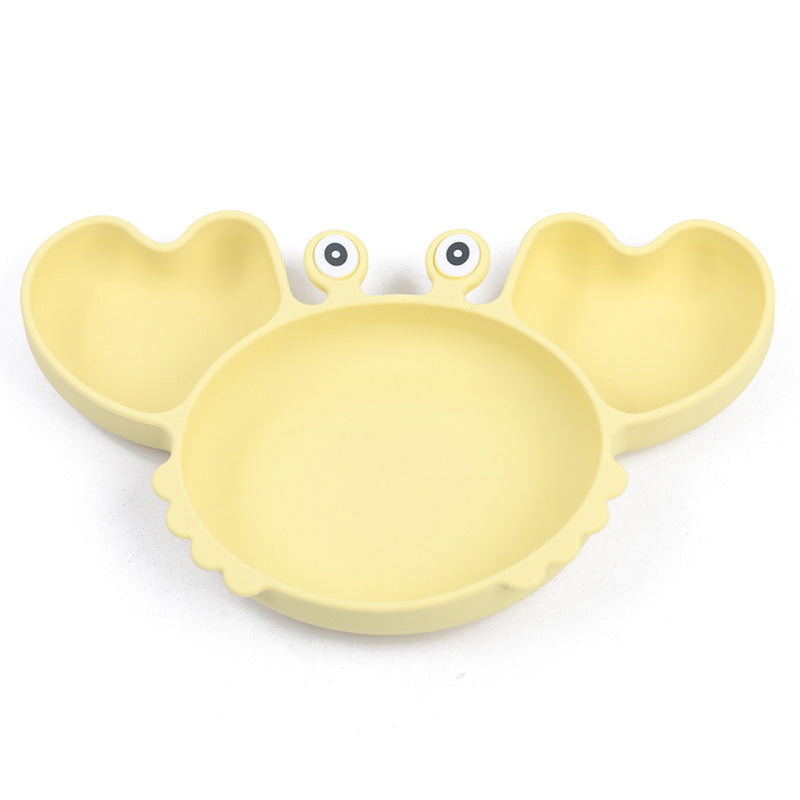 Siliconen Kinderbord met Vakken – Krabvormig Babybord met Lepel & Vork – Antislip & BPA-vrij