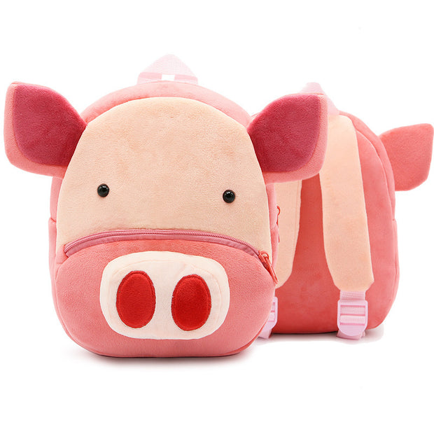 Schattige knuffelrugzak voor peuters – Cartoon dieren schoolrugzak | Licht & ademend, 26×24×10 cm