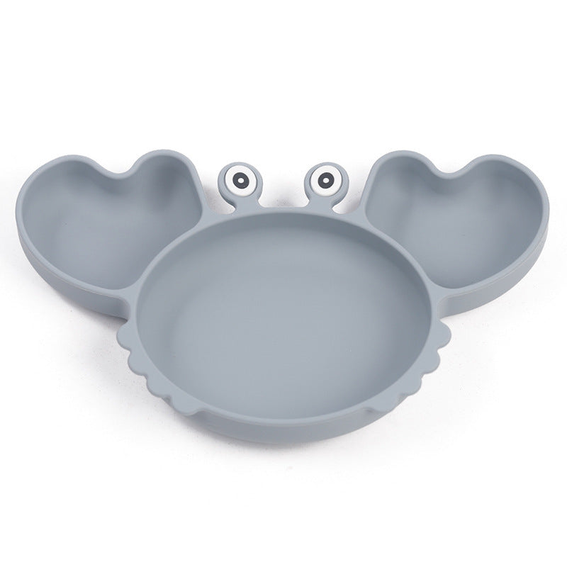 Siliconen Kinderbord met Vakken – Krabvormig Babybord met Lepel & Vork – Antislip & BPA-vrij