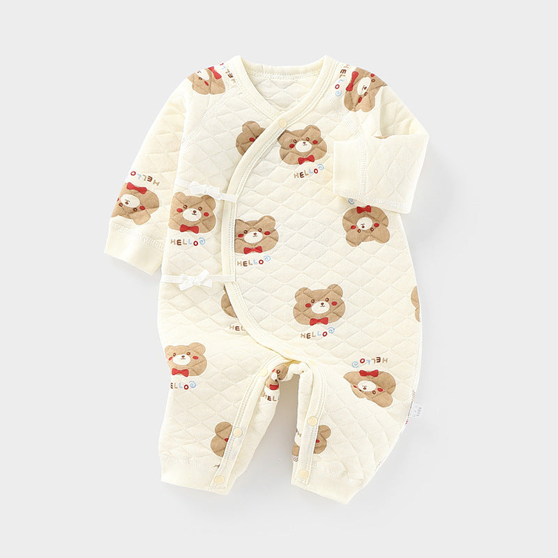 Gewatteerde Baby Onesie Lange Mouw – Warme Katoenen Romper voor Pasgeborenen