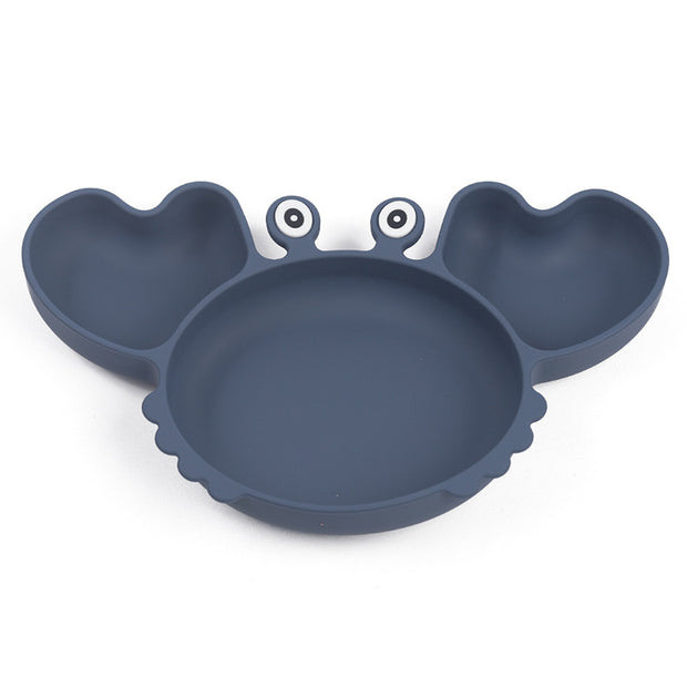 Siliconen Kinderbord met Vakken – Krabvormig Babybord met Lepel & Vork – Antislip & BPA-vrij