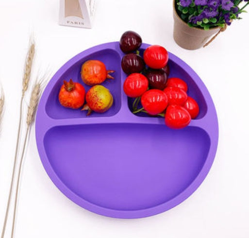 Siliconen Kinderbord met Vakken – Antislip Bord voor Baby en Peuter – BPA-vrij – Vanaf 6 Maanden