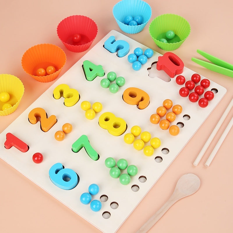 Montessori Houten Kralenbord – Cijferherkenning & Fijne Motoriek (Peuters & Kleuters)