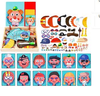 Montessori Magnetische Fun Puzzel – Educatief Houten Spel voor Kinderen
