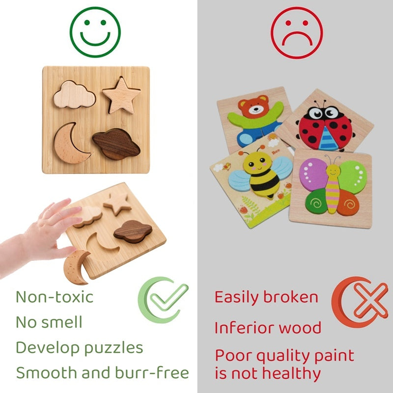 Houten Planetenset Bouwblok Puzzel – Educatief Speelgoed voor Kinderen