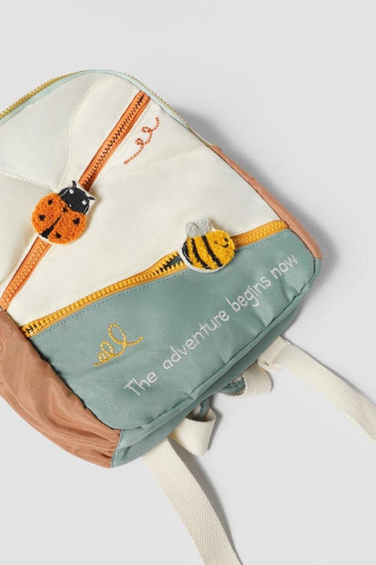 Canvas Kinder Rugzak – Schattige Dierenprint & Kleuraccenten | Unisex, 26×25×7 cm