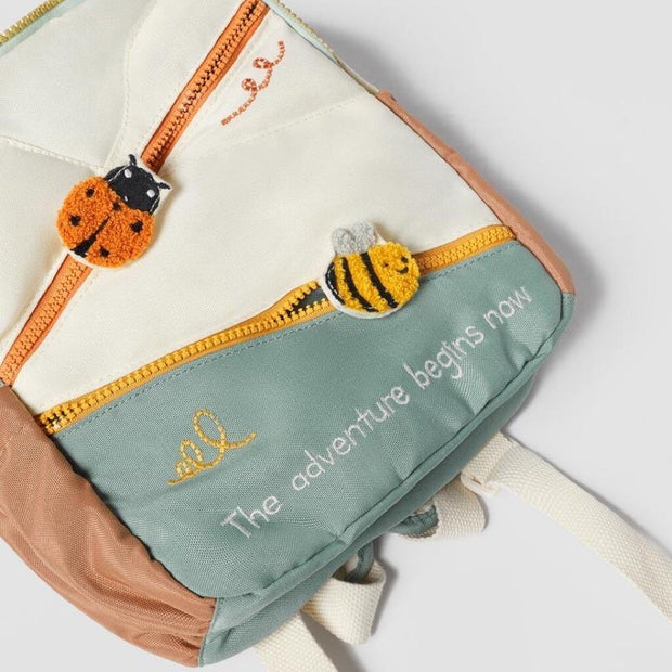 Canvas Kinder Rugzak – Schattige Dierenprint & Kleuraccenten | Unisex, 26×25×7 cm