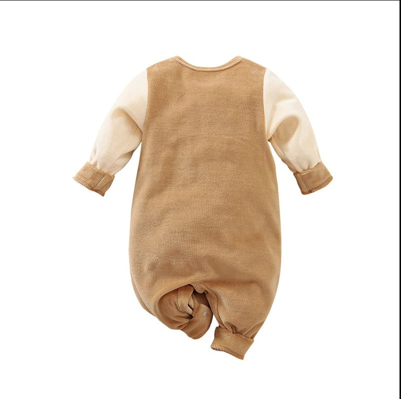 Kerst Baby Romper | Dikke Pluche Fawn One-Piece