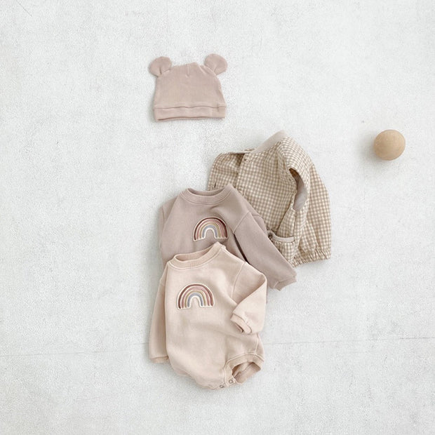 Baby Romper Lange Mouw – Geborduurde Wrap – Katoen – 3-12 Maanden