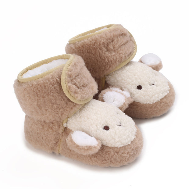 Warme Antislip Babyslofjes van Katoen – Unisex voor 0-12 Maanden – Schattige Dierenprint