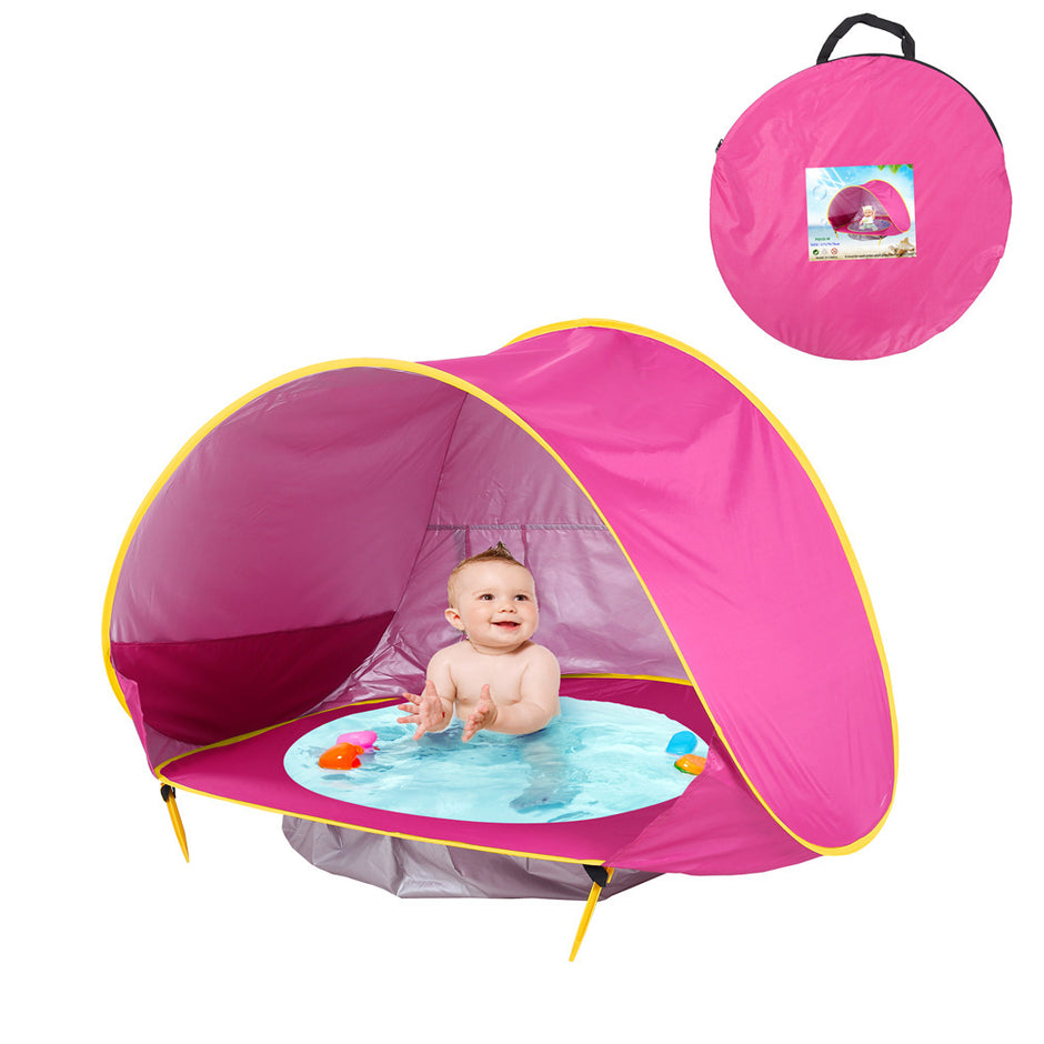 Opvouwbare Baby Strandtent met Mini Zwembad – UV50+ Bescherming – Voor 1-2 Kinderen – Inclusief Draagtas & Haringen
