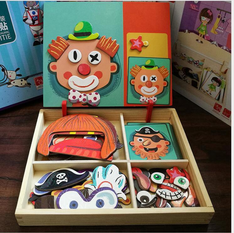 Montessori Magnetische Fun Puzzel – Educatief Houten Spel voor Kinderen