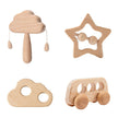 Houten Rammelaar Wolkenset – Montessori Speelgoed voor Baby’s