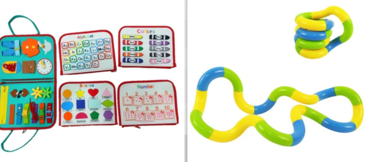 Busy Book voor Kinderen – Montessori Educatief Activiteitenboek | Leren Knoopjes, Ritsen, Klittenband & Meer | Sensorisch Speelgoed voor Peuters