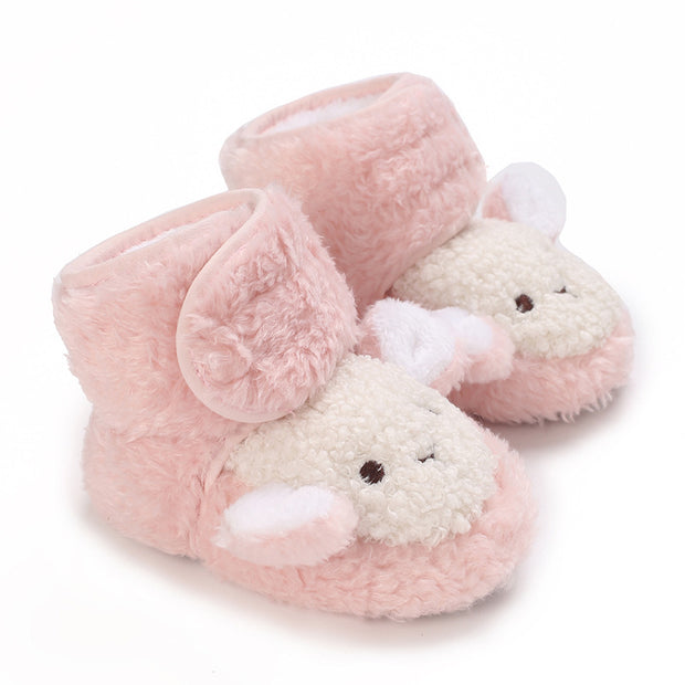 Warme Antislip Babyslofjes van Katoen – Unisex voor 0-12 Maanden – Schattige Dierenprint