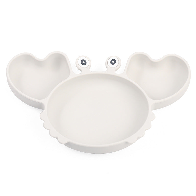 Siliconen Kinderbord met Vakken – Krabvormig Babybord met Lepel & Vork – Antislip & BPA-vrij