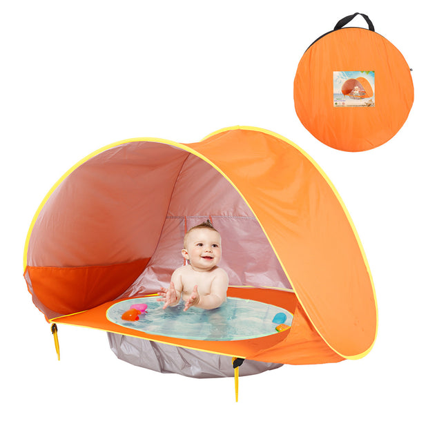 Opvouwbare Baby Strandtent met Mini Zwembad – UV50+ Bescherming – Voor 1-2 Kinderen – Inclusief Draagtas & Haringen