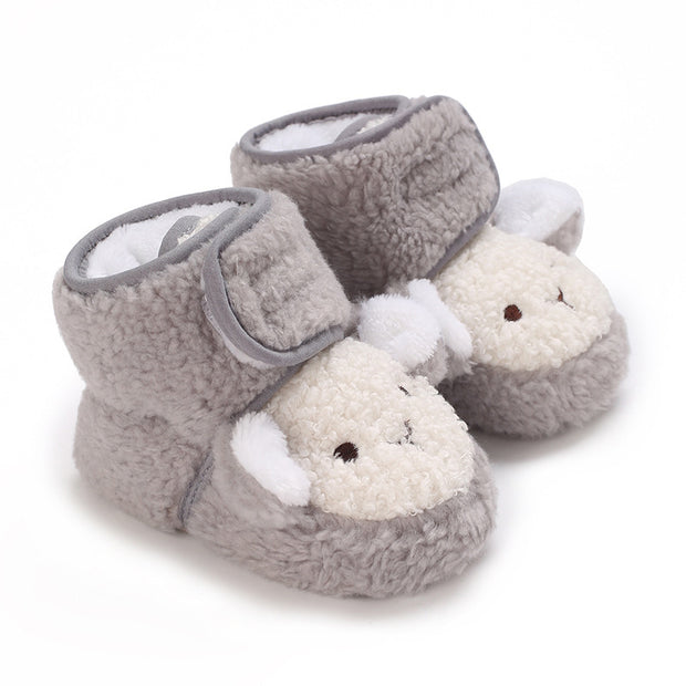 Warme Antislip Babyslofjes van Katoen – Unisex voor 0-12 Maanden – Schattige Dierenprint