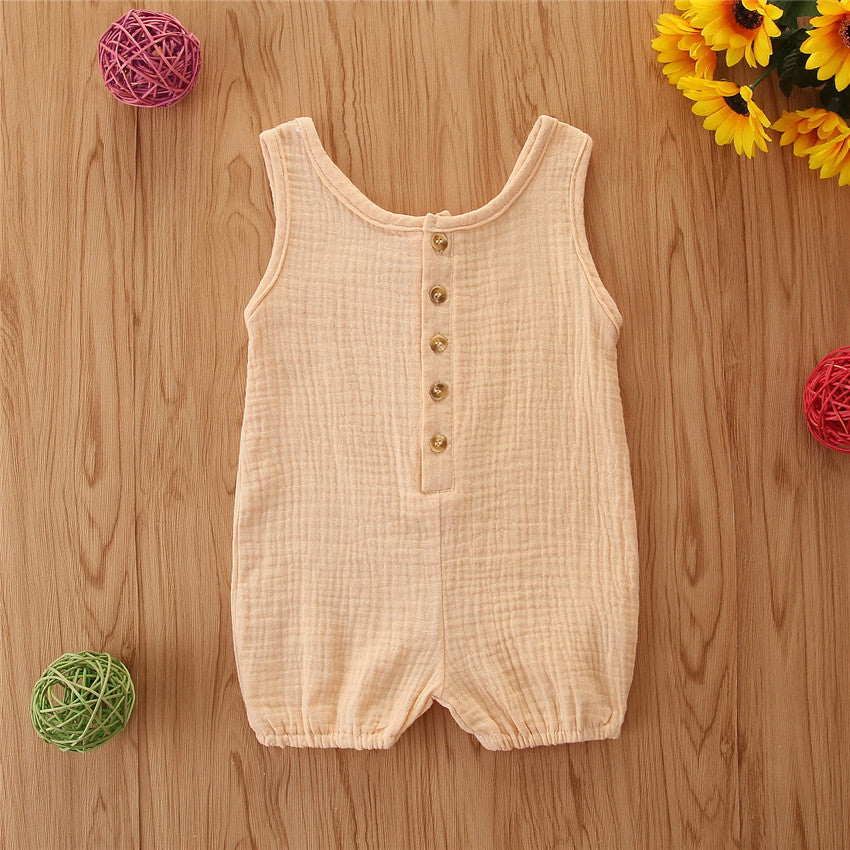 Baby Romper Katoen – Unisex Jumpsuit – Korte Mouw – 0-24 Maanden
