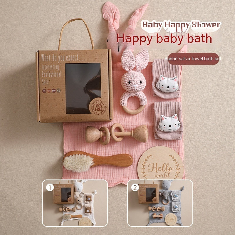 Baby Comfort Rammelaar Konijn Badhanddoek Cadeauset
