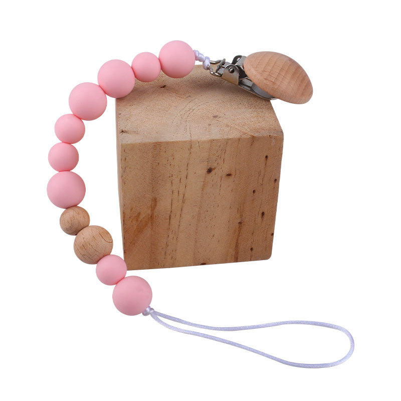 Babyproducten Fopspeenclip – Siliconen Speenkoord met Beukenhouten Clips