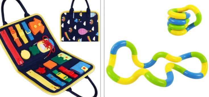 Busy Book voor Kinderen – Montessori Educatief Activiteitenboek | Leren Knoopjes, Ritsen, Klittenband & Meer | Sensorisch Speelgoed voor Peuters