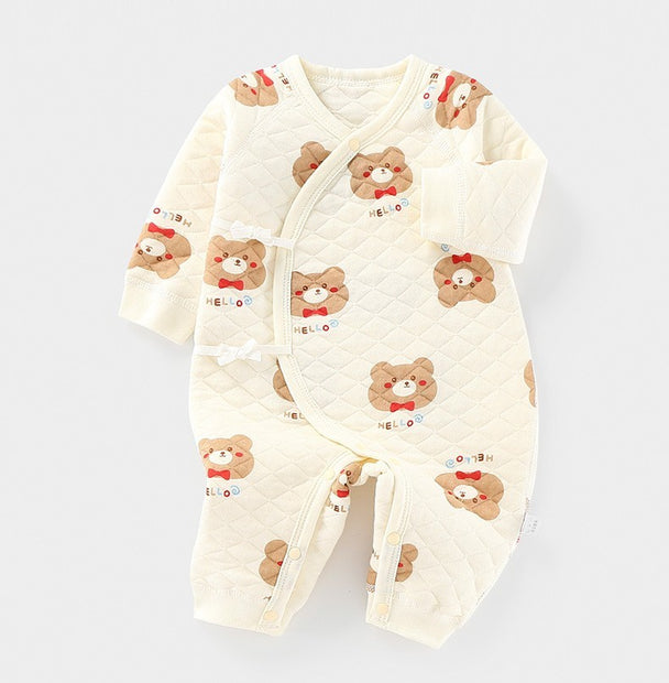 Gewatteerde Baby Onesie Lange Mouw – Warme Katoenen Romper voor Pasgeborenen
