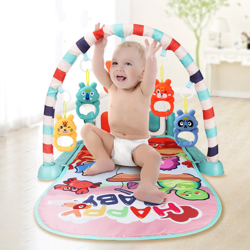 Baby Speelmat met Piano en Trappende Voetjes – Fitness Speelboog voor Pasgeborenen en Peuters