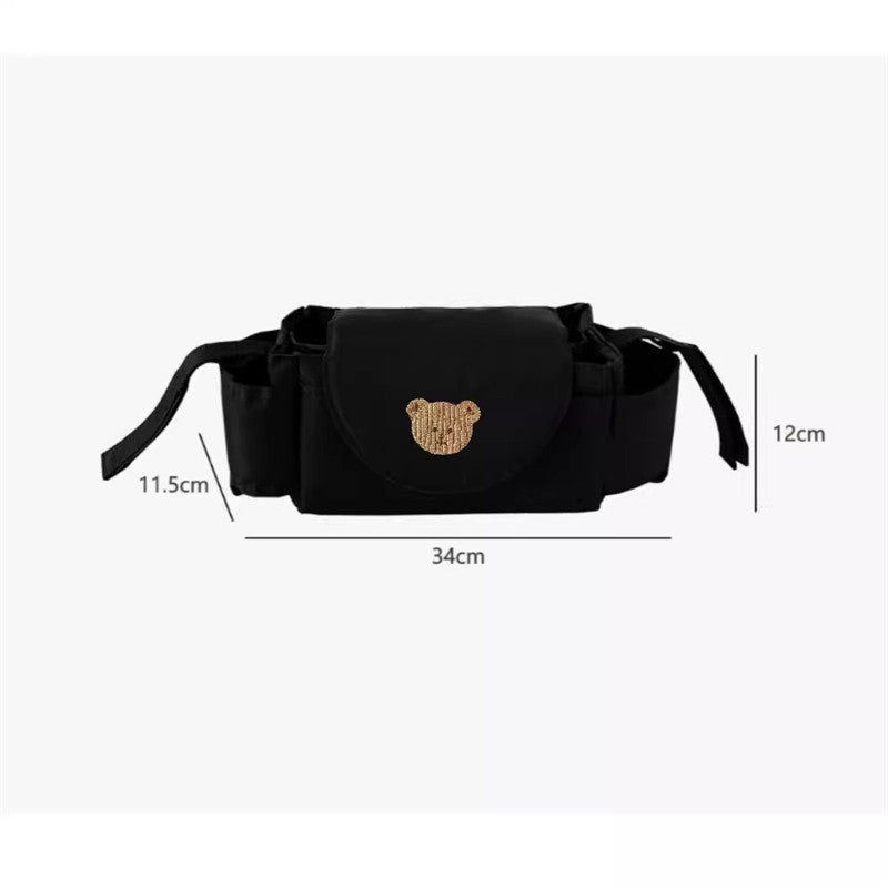 Kinderwagen Opbergtas met Dierenprint – Oxford Stof, Hangend Model | Beer & Konijn Designs
