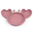Siliconen Kinderbord met Vakken – Krabvormig Babybord met Lepel & Vork – Antislip & BPA-vrij